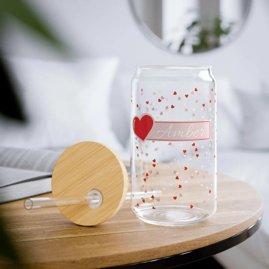 Customisable Valentines Glass Tumbler