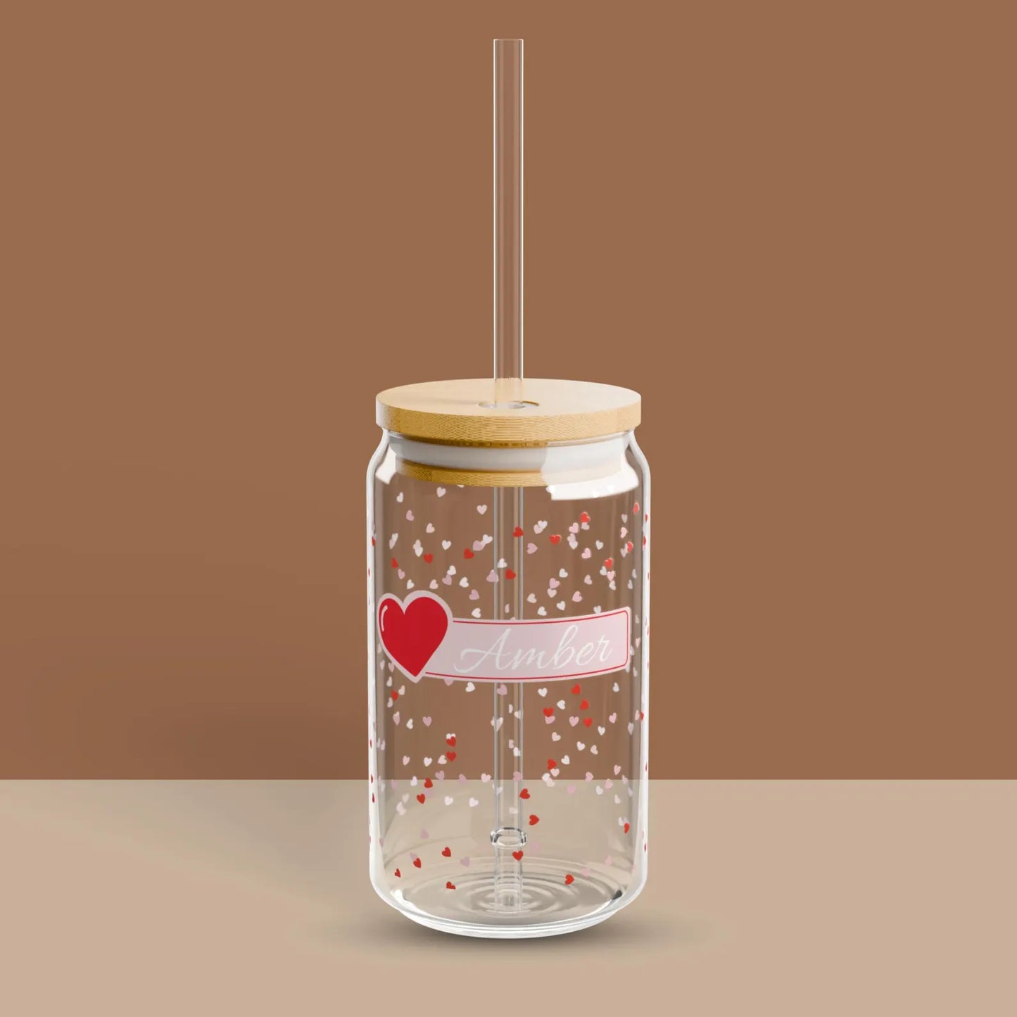 Customisable Valentines Glass Tumbler