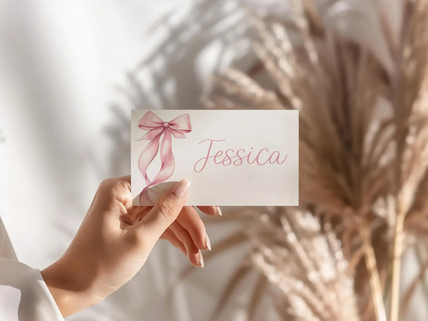 Pink Bow Place Card