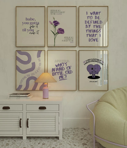 Taylor Print SET OF 6 Purple