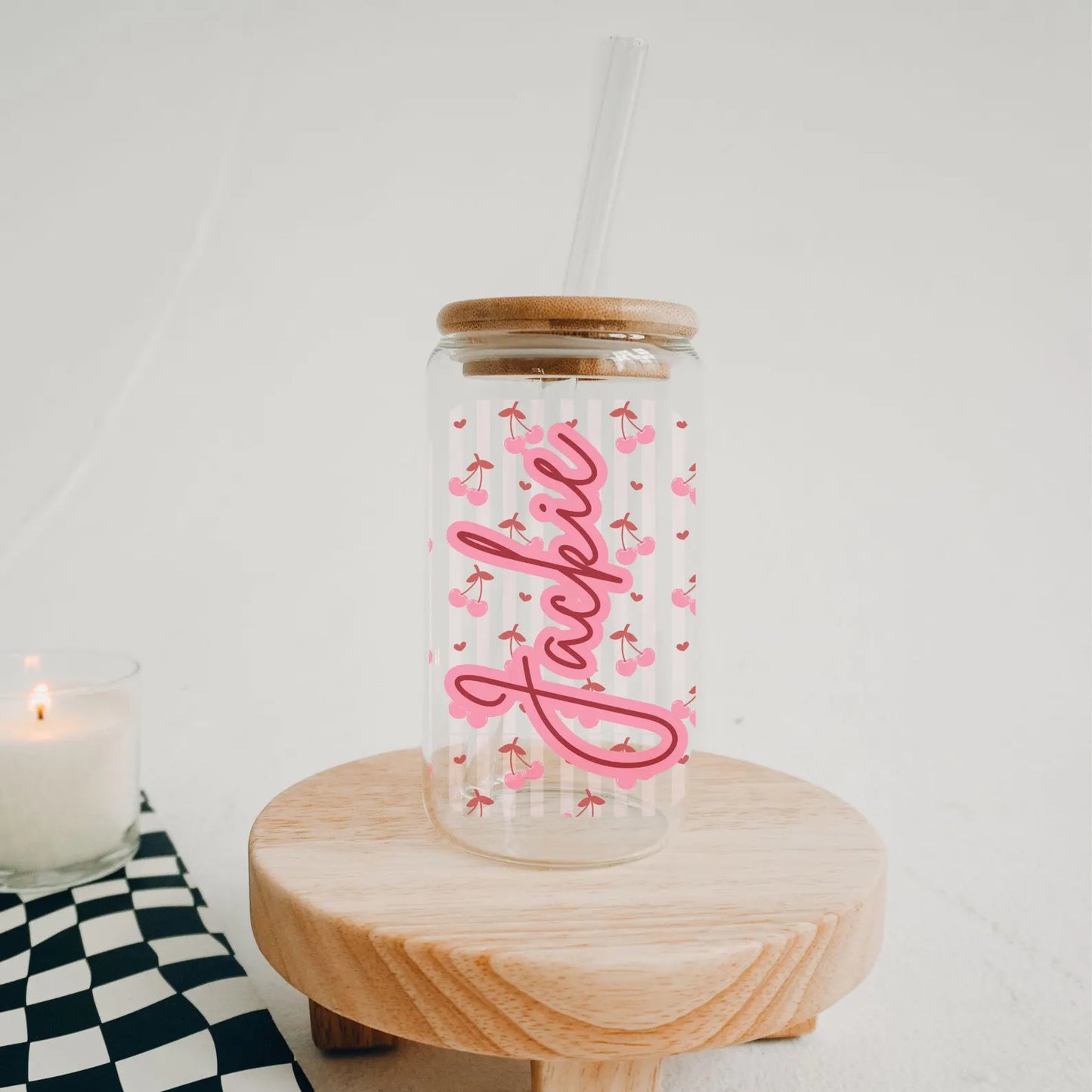 Coquette Bow Cherry Iced Coffee Mug