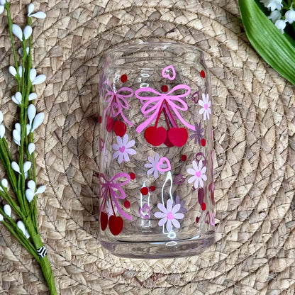 Cherry Coquette Bow Glass