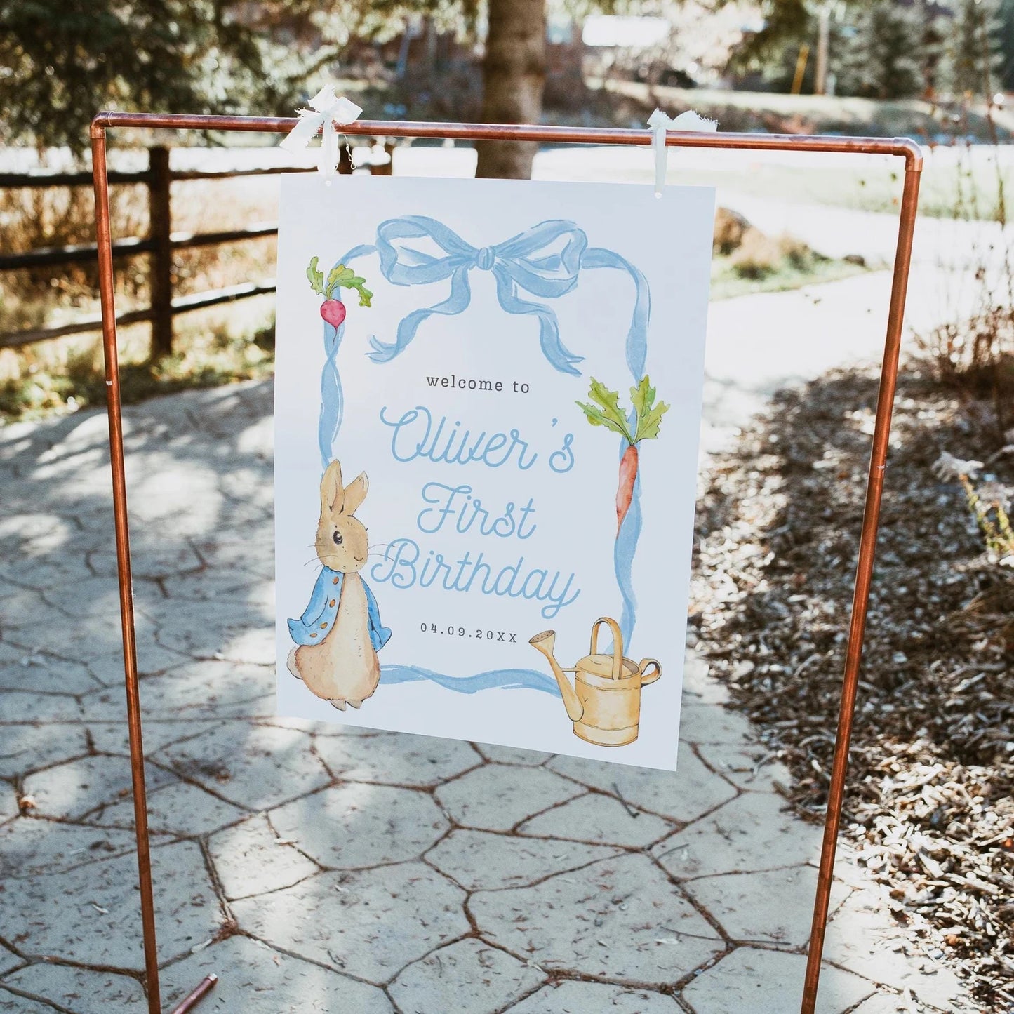 Peter Rabbit Birthday Welcome Sign