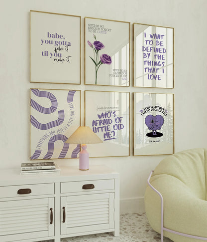 Taylor Print SET OF 6 Purple