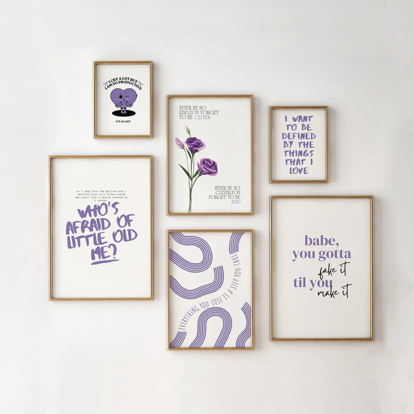 Taylor Print SET OF 6 Purple