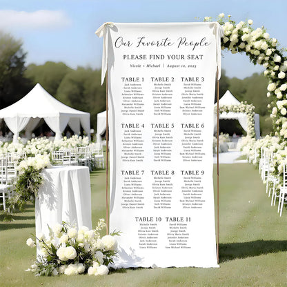 Fabric Wedding Seating Chart