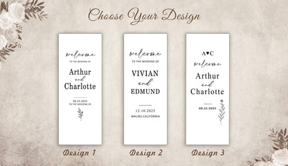 Personalized linen wedding welcome sign